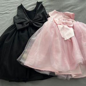 2t pink and black dresses